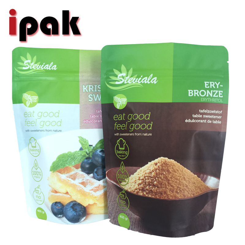 Custom Printed Stand Up Foil Kraft Paper Bath Salt Packaging Bag With Zipper
